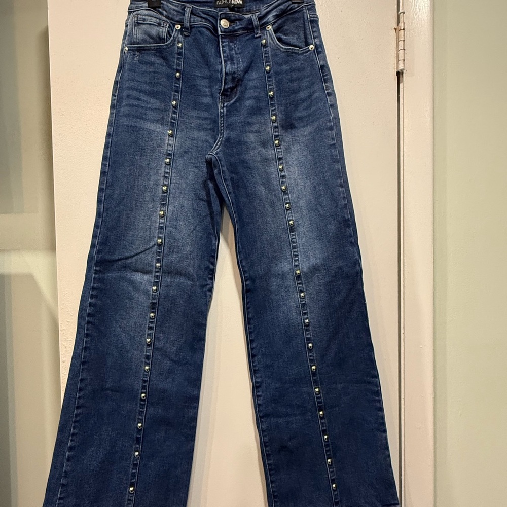 Fashion Nova Dark Blue Flare Jeans